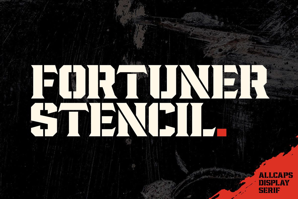 Fortuner Stencil Font